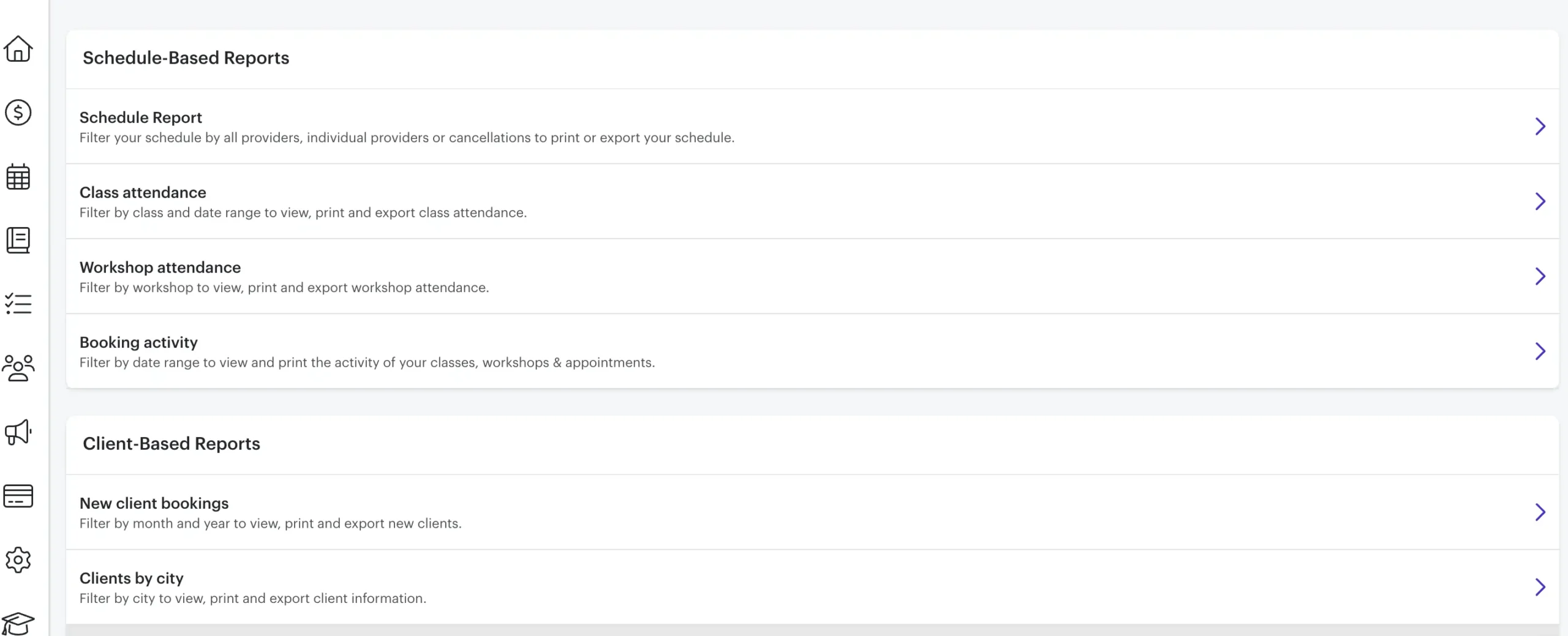 Schedulicity Reports