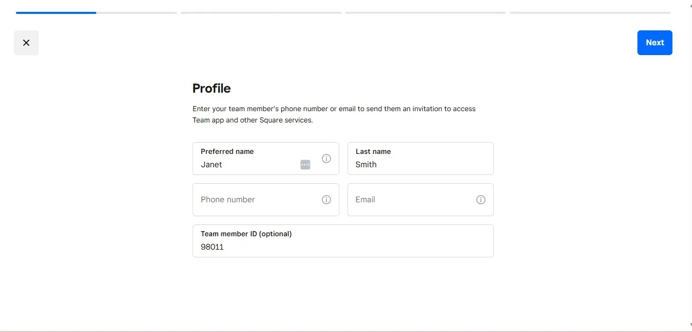 Square appts - team members