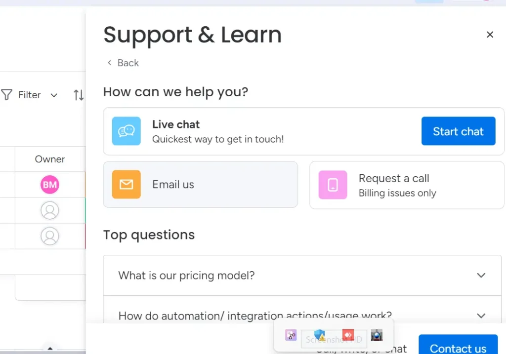 Monday.com support & learn