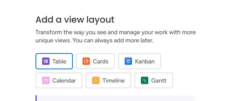 Monday.com layout
