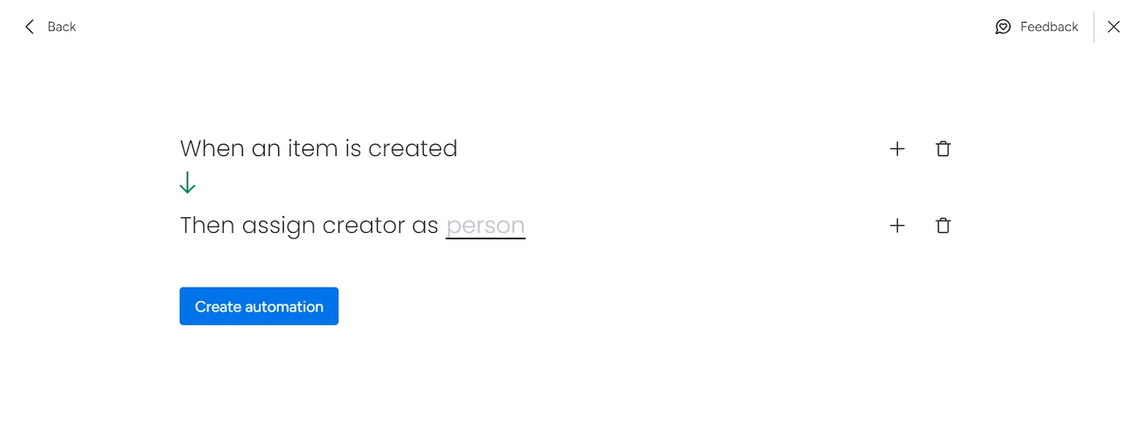 Monday.com create automation