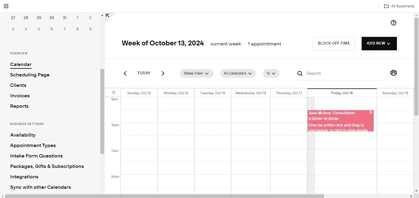 acuity calendar sync