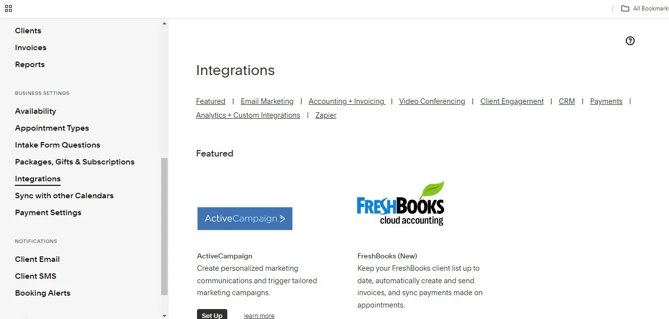 acuity integrations