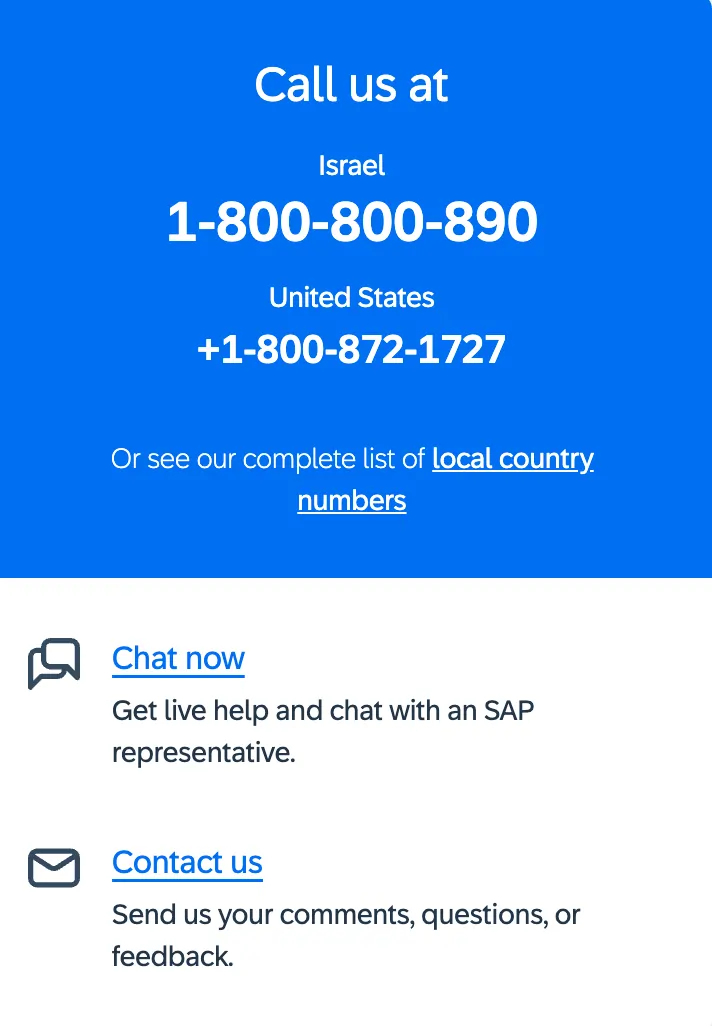 SAP Customer Support