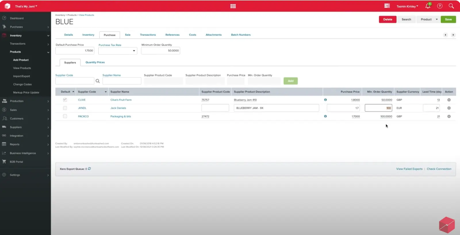 Unleashed Supplier Management