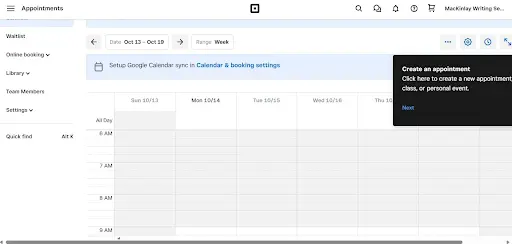 Square Appointments scheduling tool