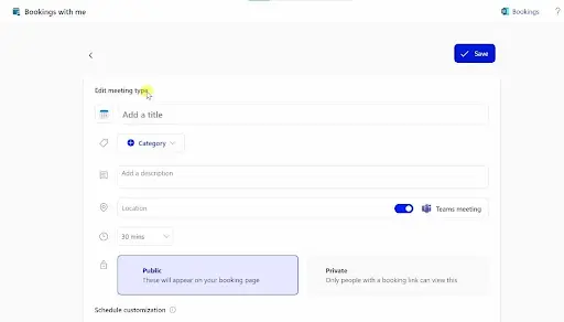 Microsoft bookings scheduling tool