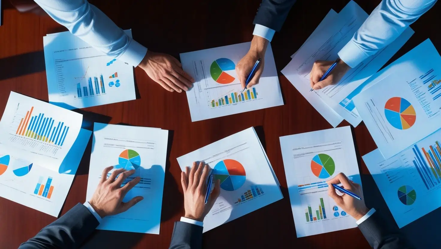 graphs on table
