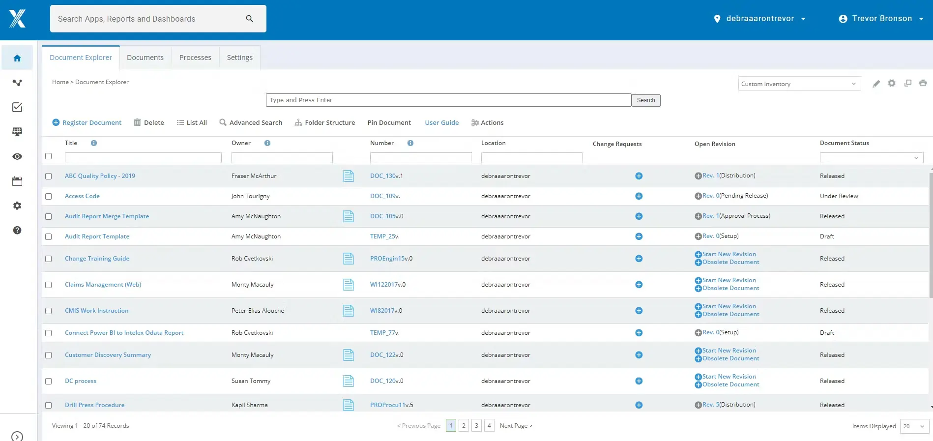 intelex Document control