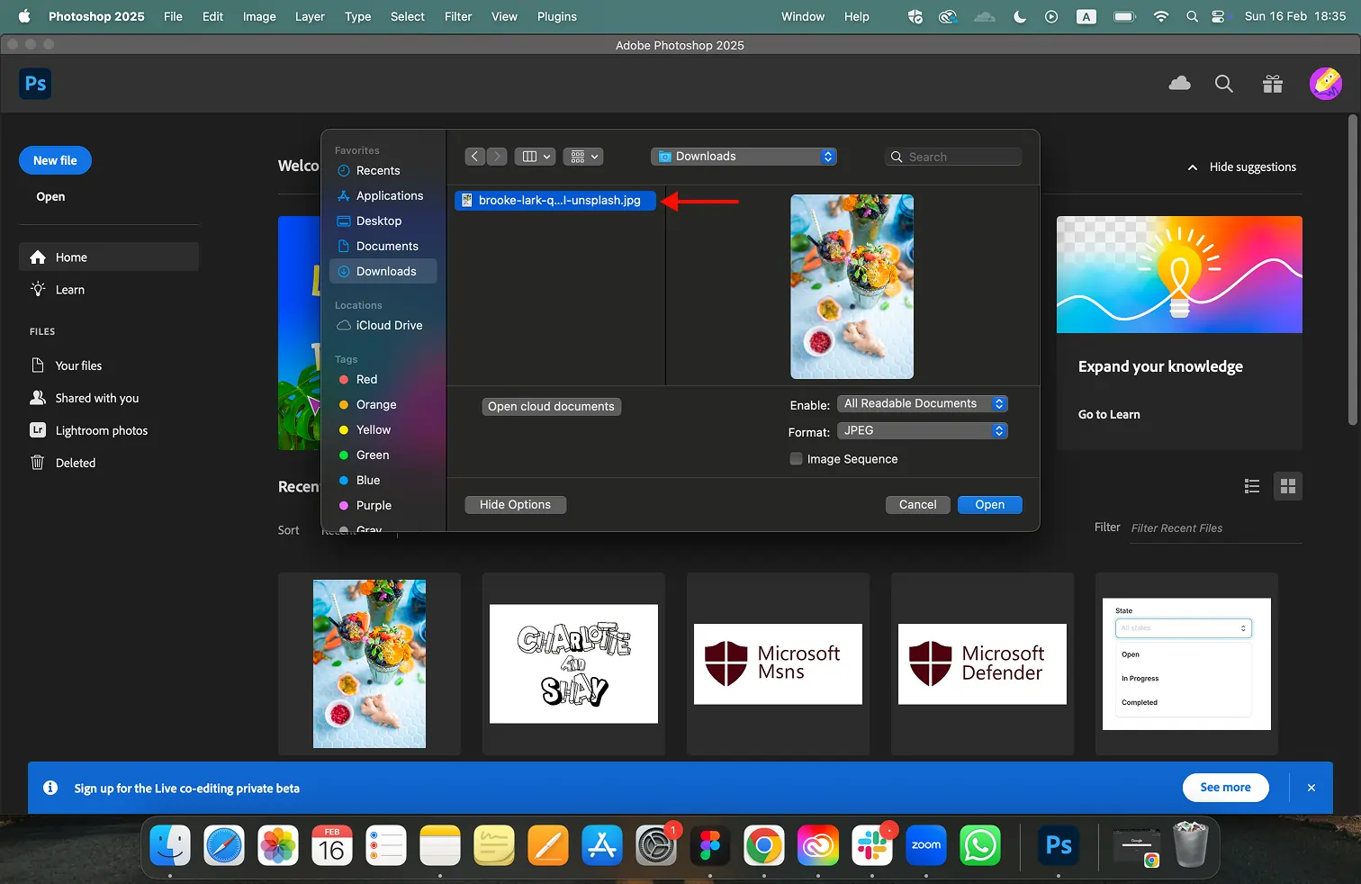 open file photoshop