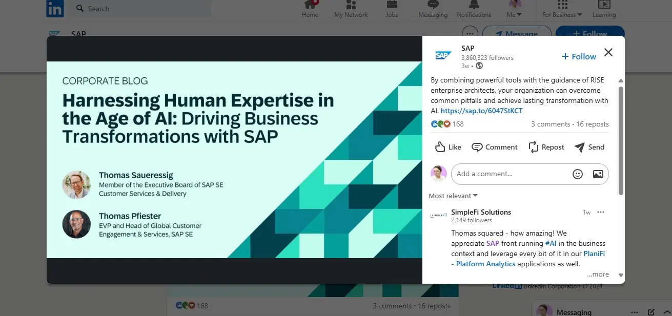 SAP ERP - blog on linkedin