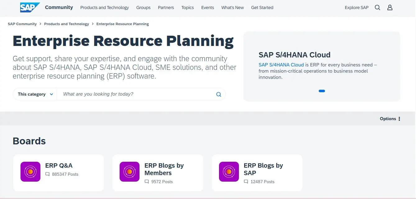 SAP - ERP community