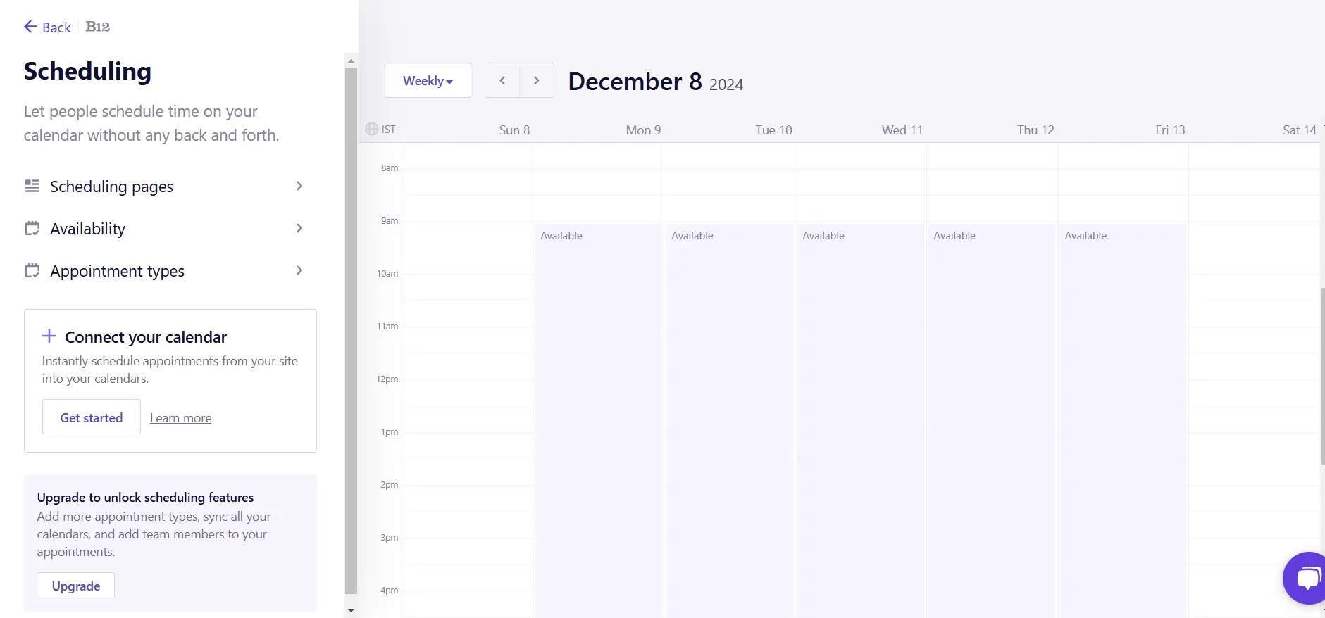 B12 scheduling
