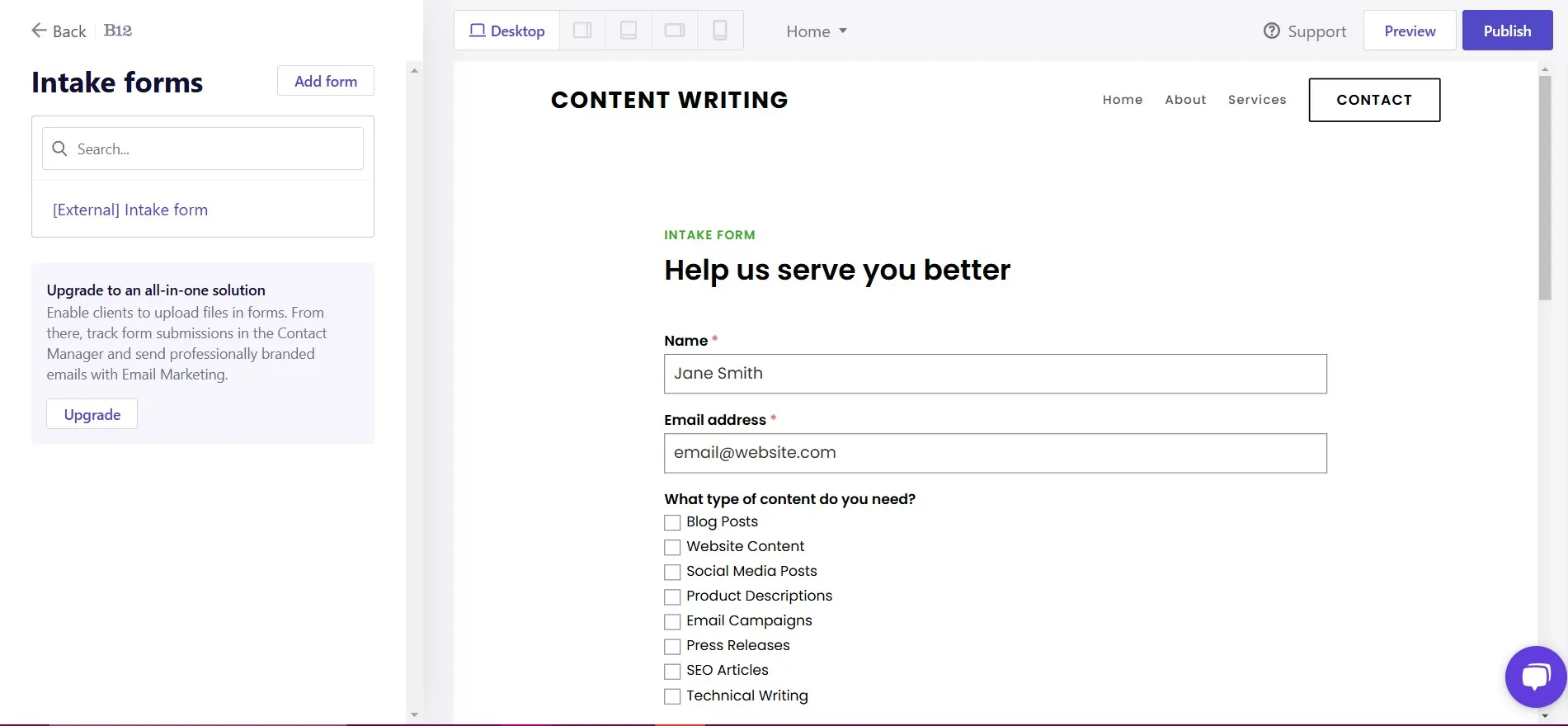 B12 intake forms 