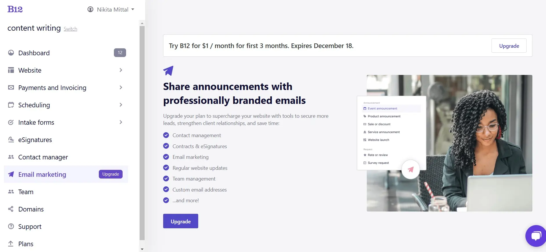 B12 email marketing