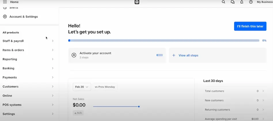 Square payroll dashboard