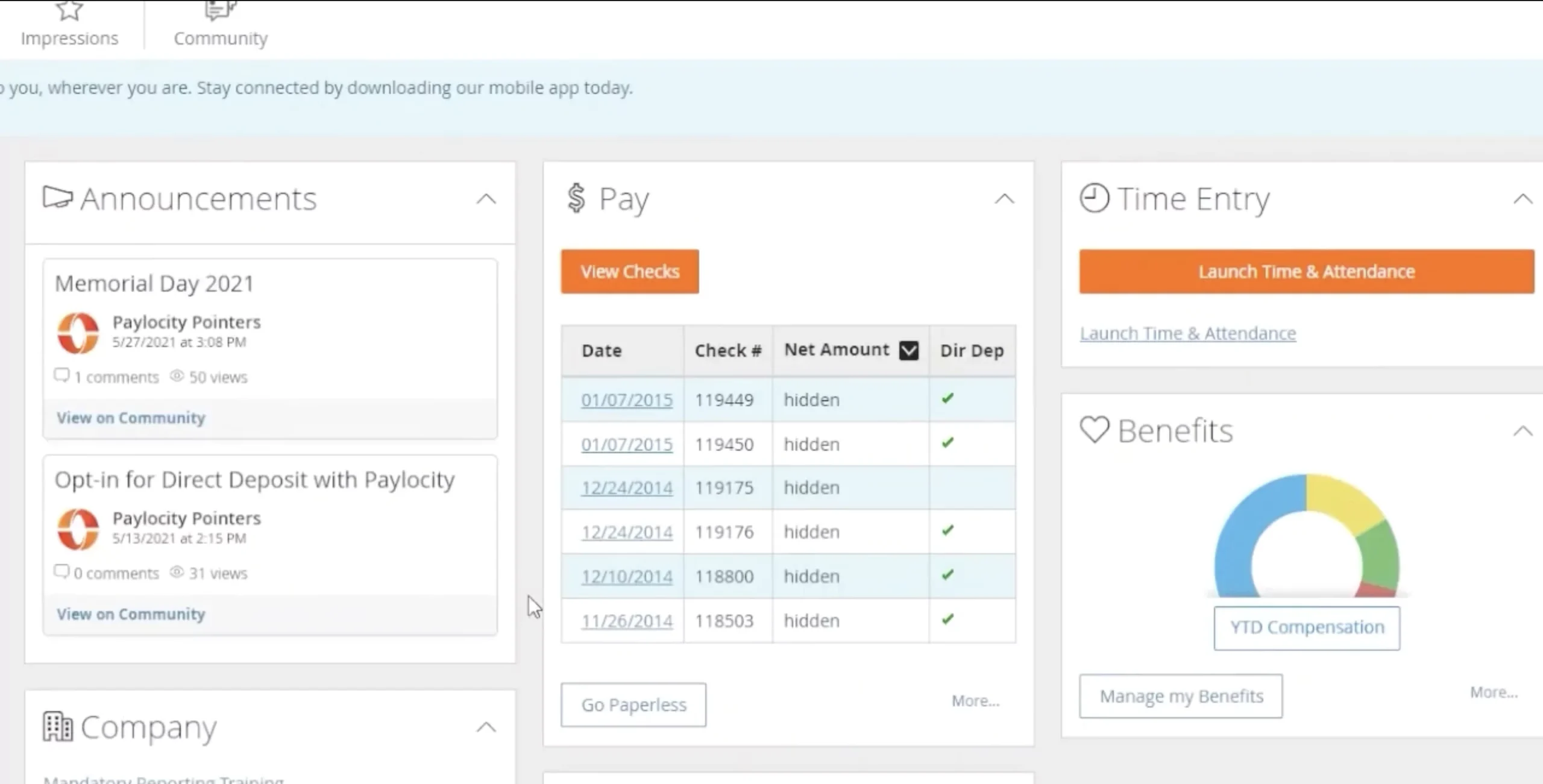 paylocity payroll dashboard