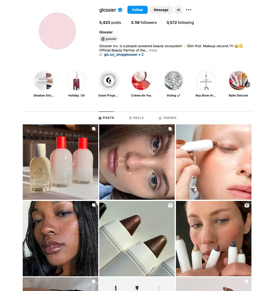 Glossier instagram