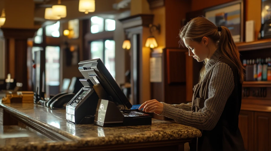 A hotel front desk