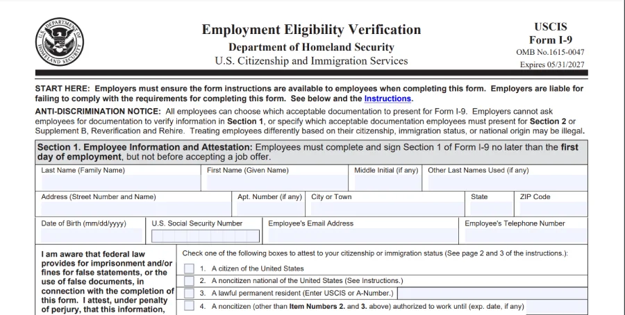 I-9 Form