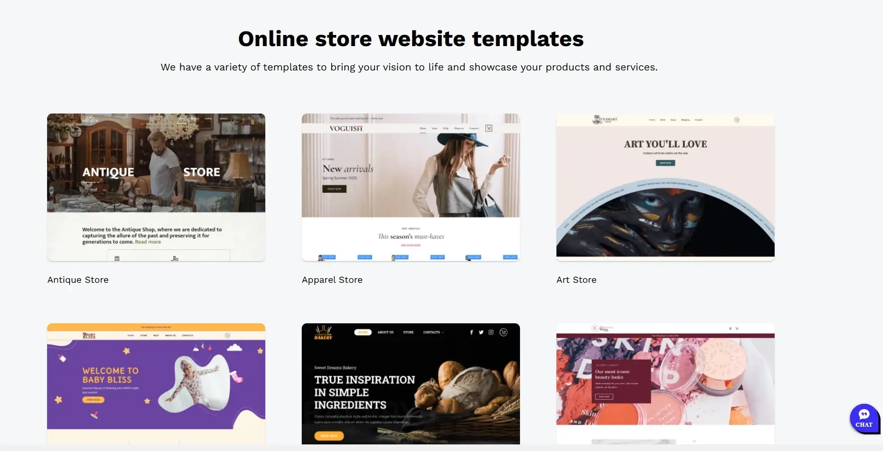 web.com ecommerce tamplates