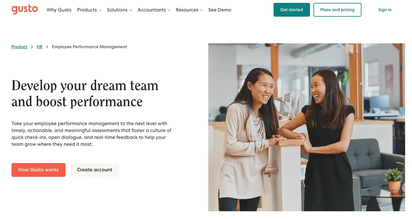 gusto performance management software