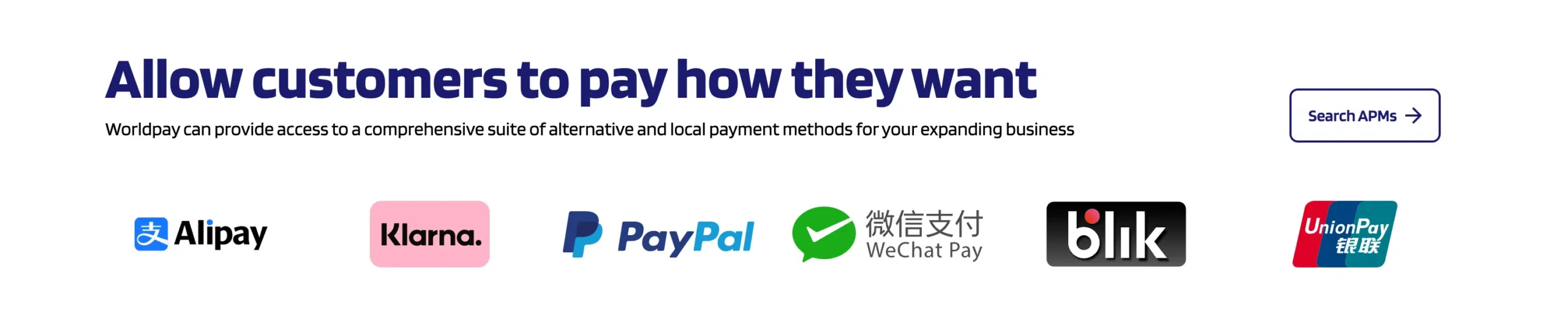 Worldpay merchant services payment options