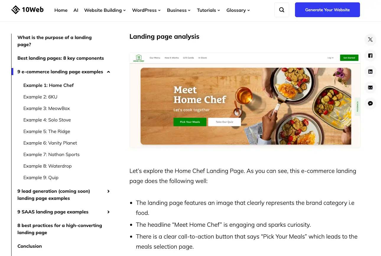 10web - landing page builder