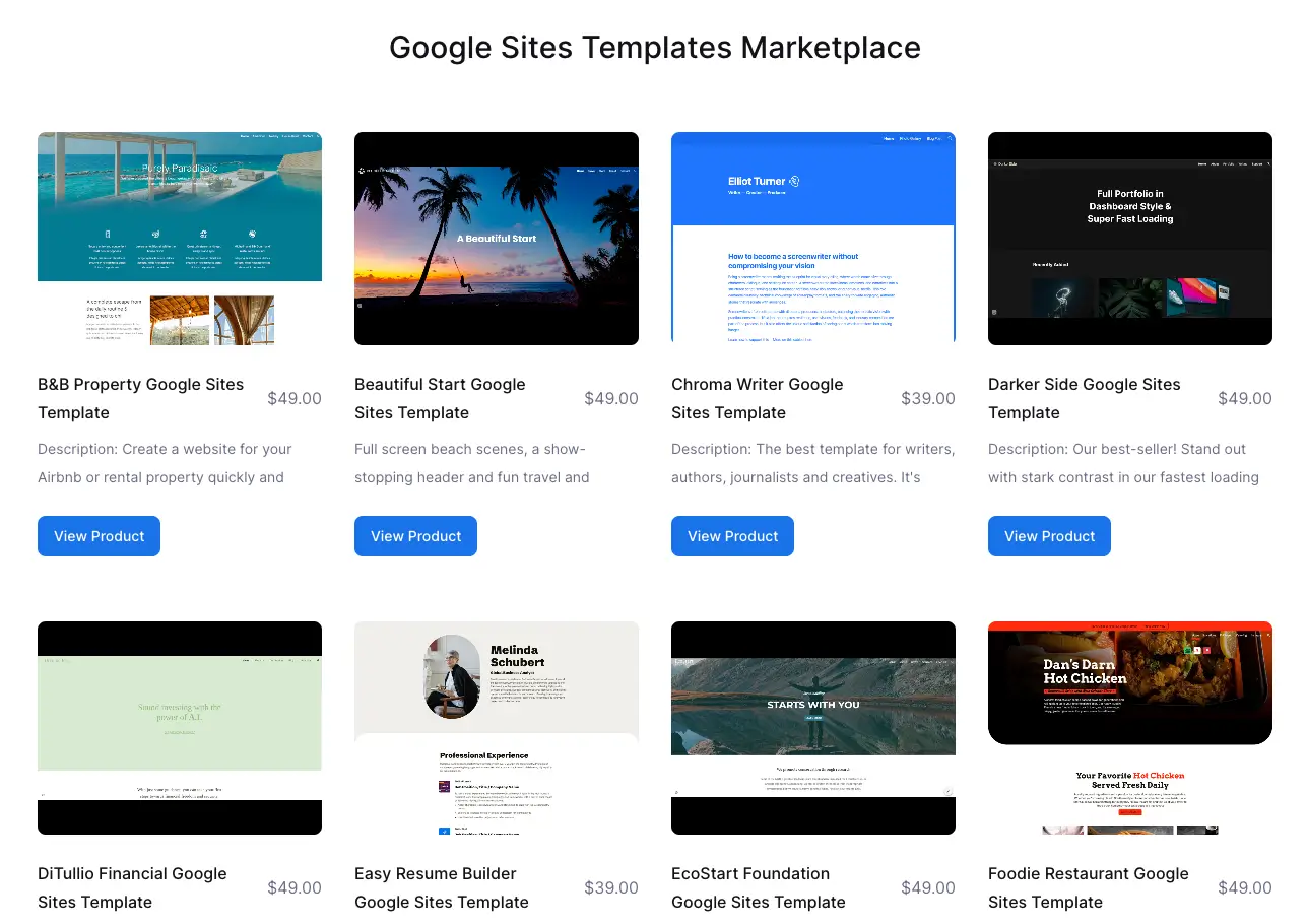 Google sites builder landing page builder