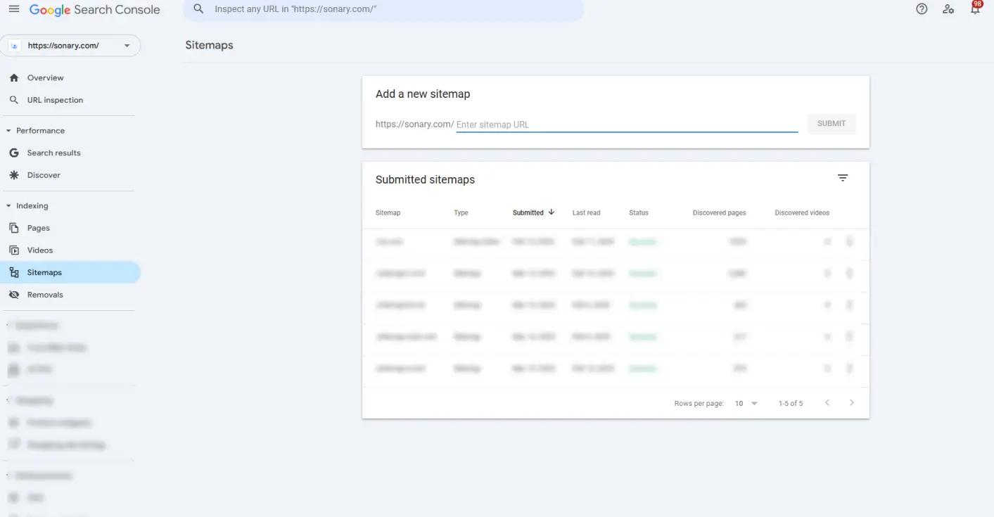 submit sitemap to google
