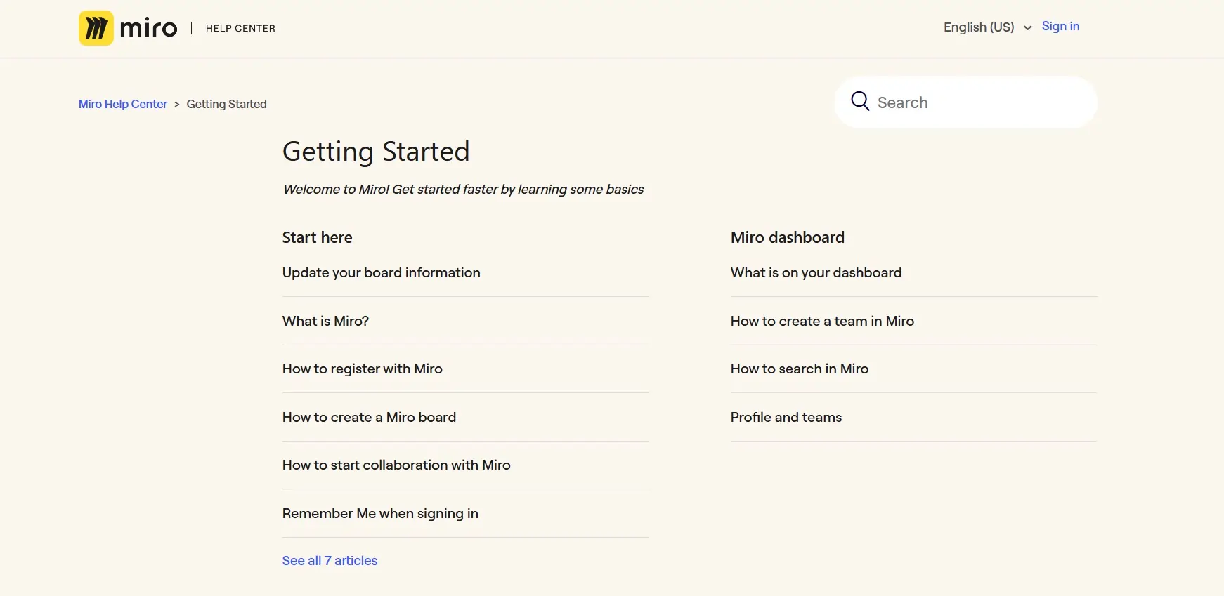 Miro getting started