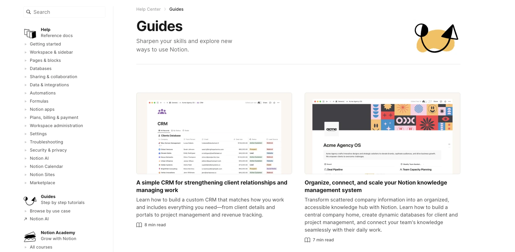 Notion Guide and tutorials