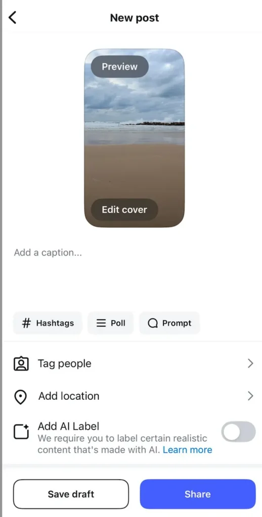 Screenshot post preview