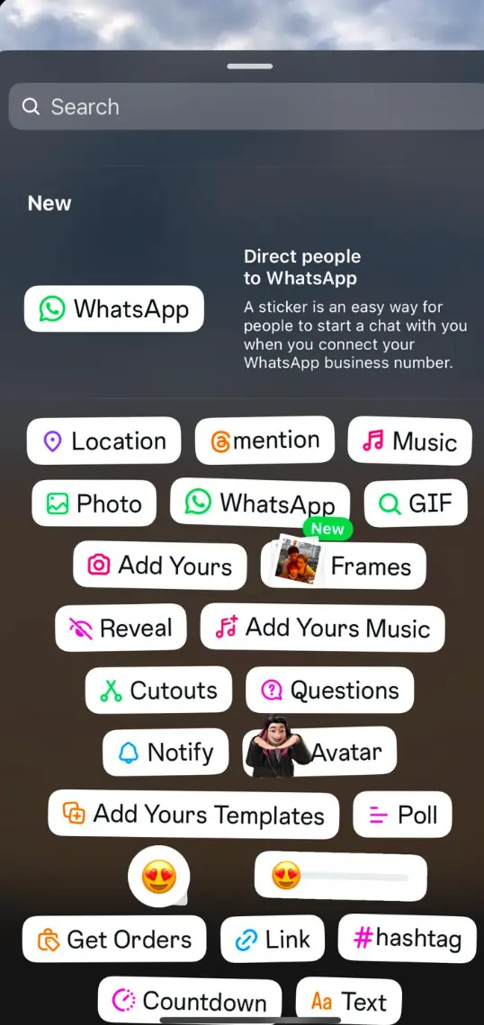 Screenshot instagram story