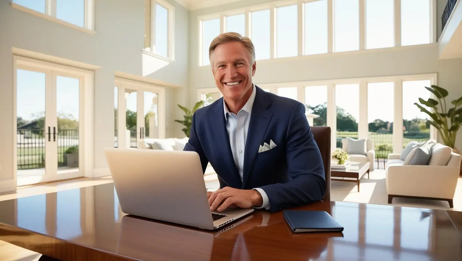 real estate agent with laptop