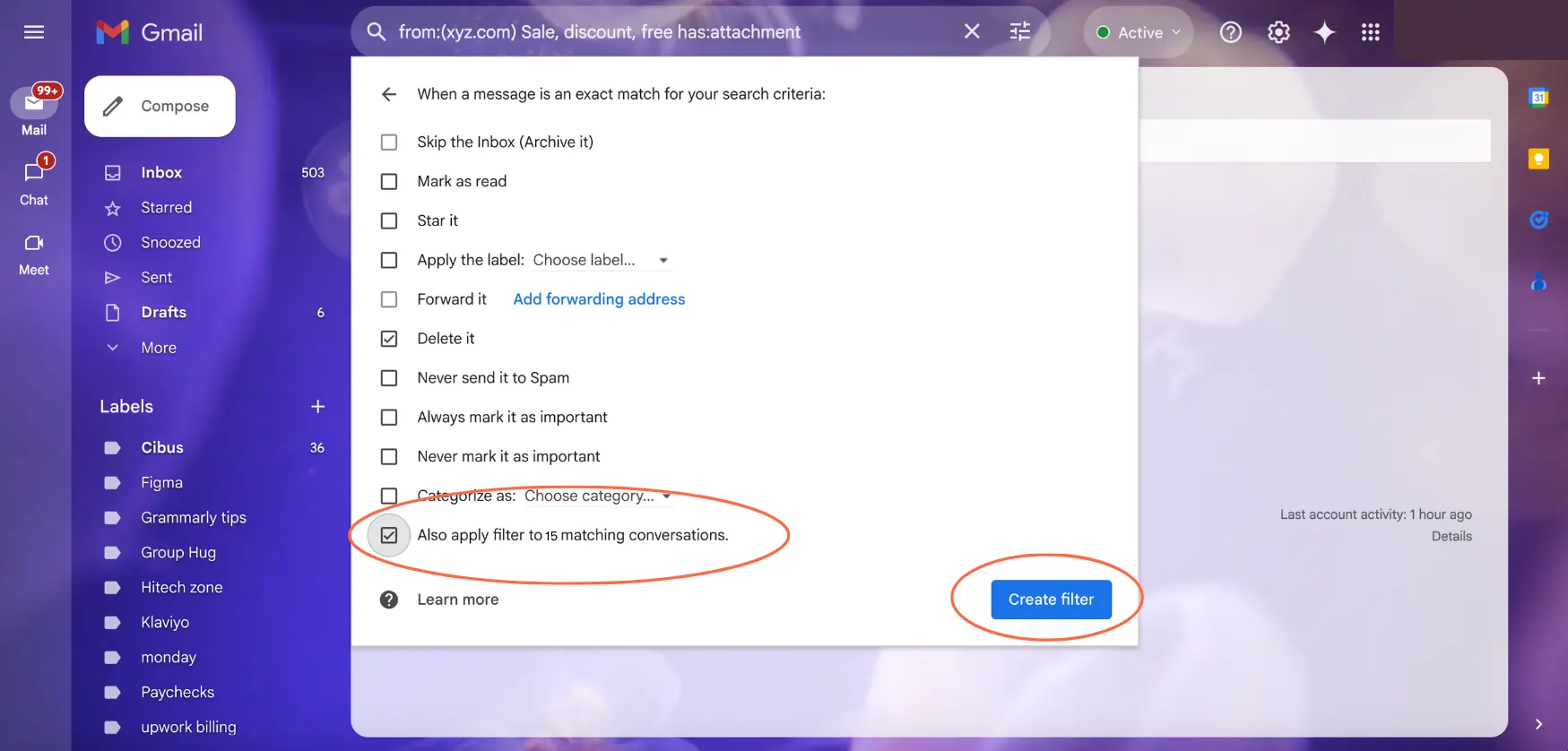 Gmail filter 6 