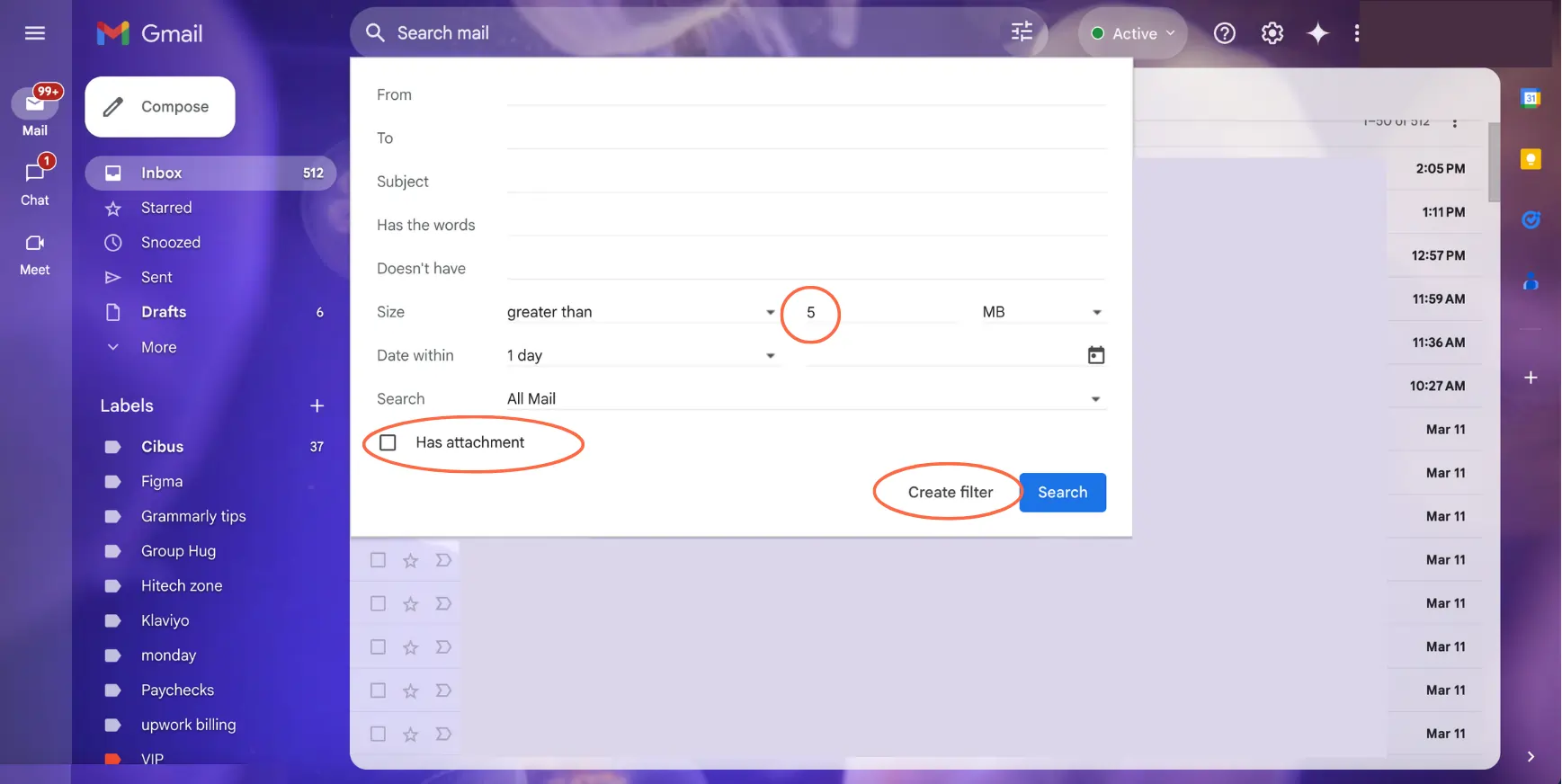 block gmail by size 2