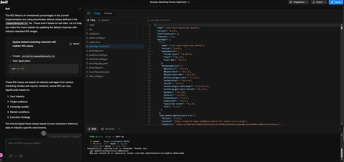 bolt Create stunning apps & websites by chatting with AI.