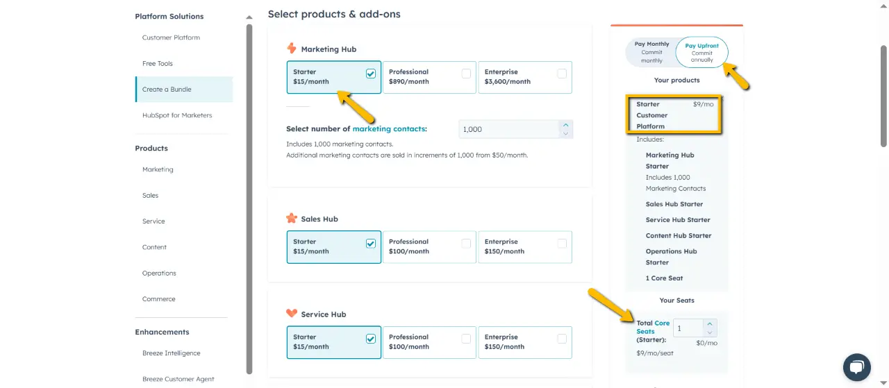 hubspot pricing calculator