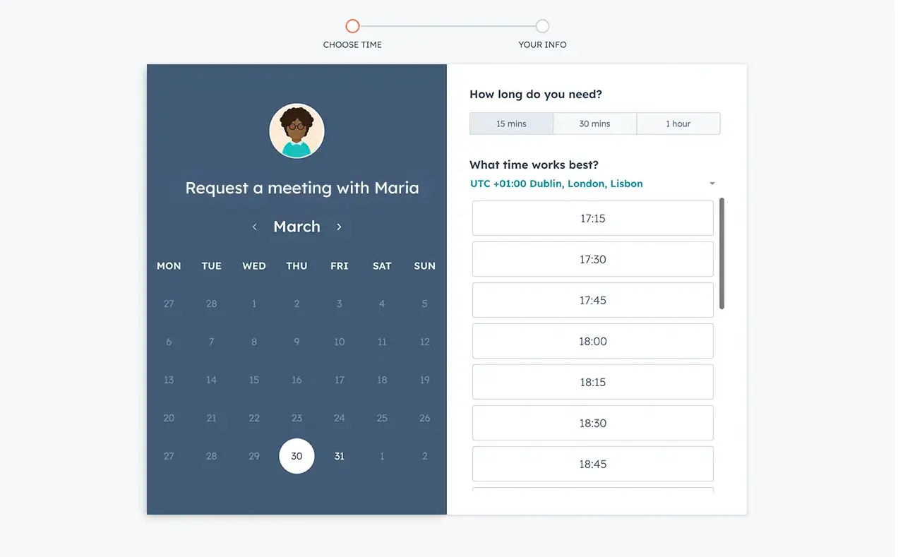 HubSpot Meetings Tool