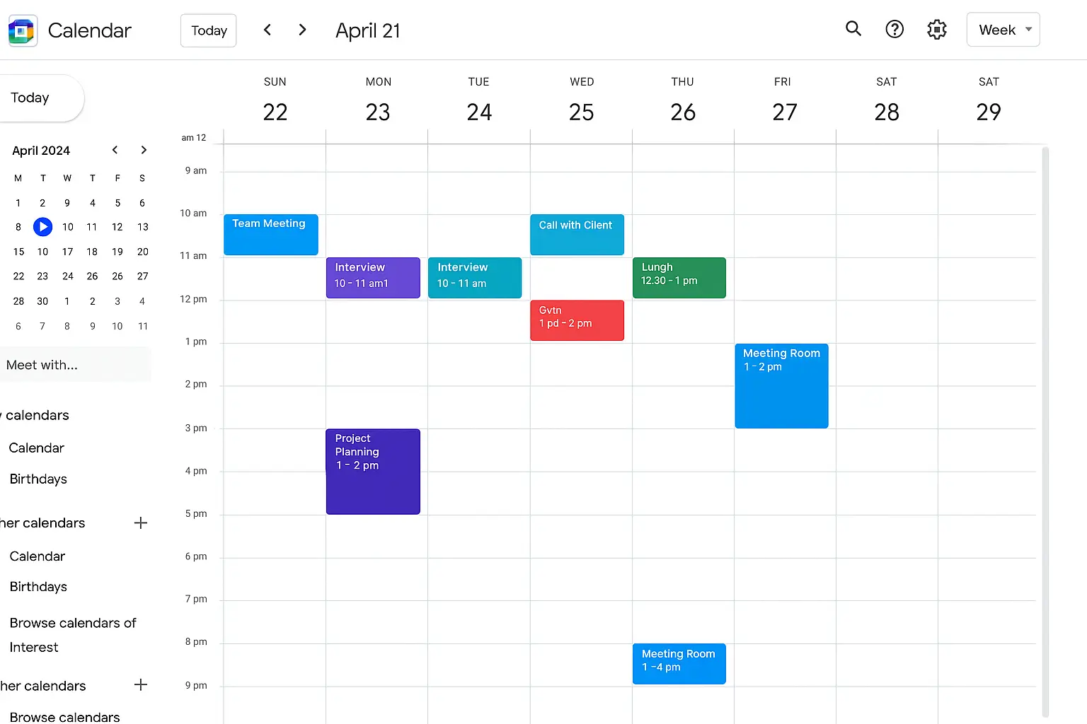 google calendar