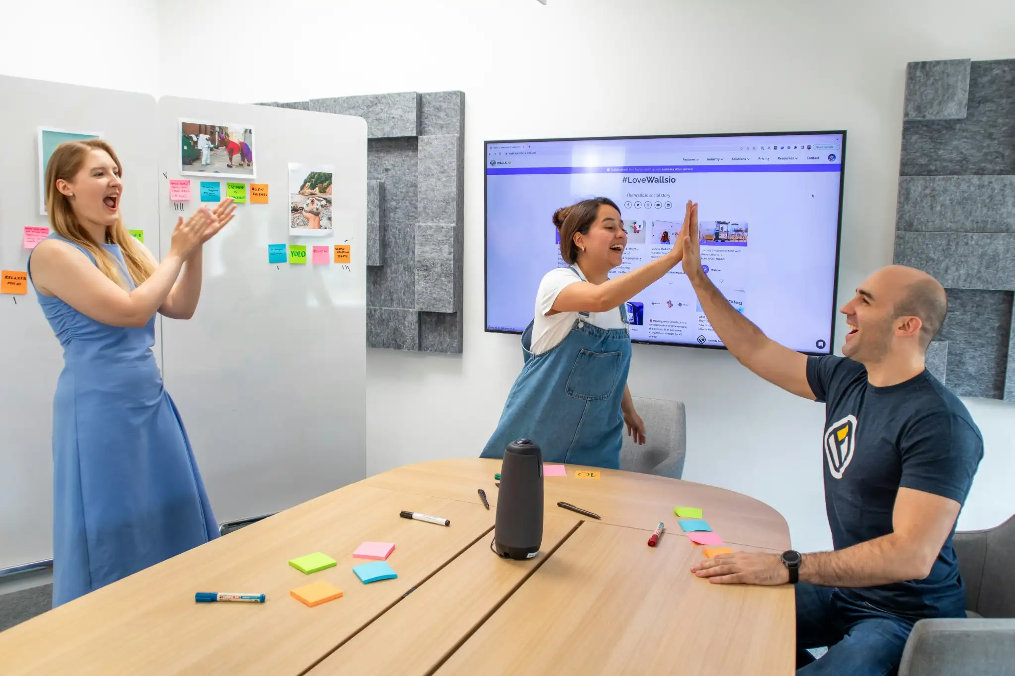 high fives in the office