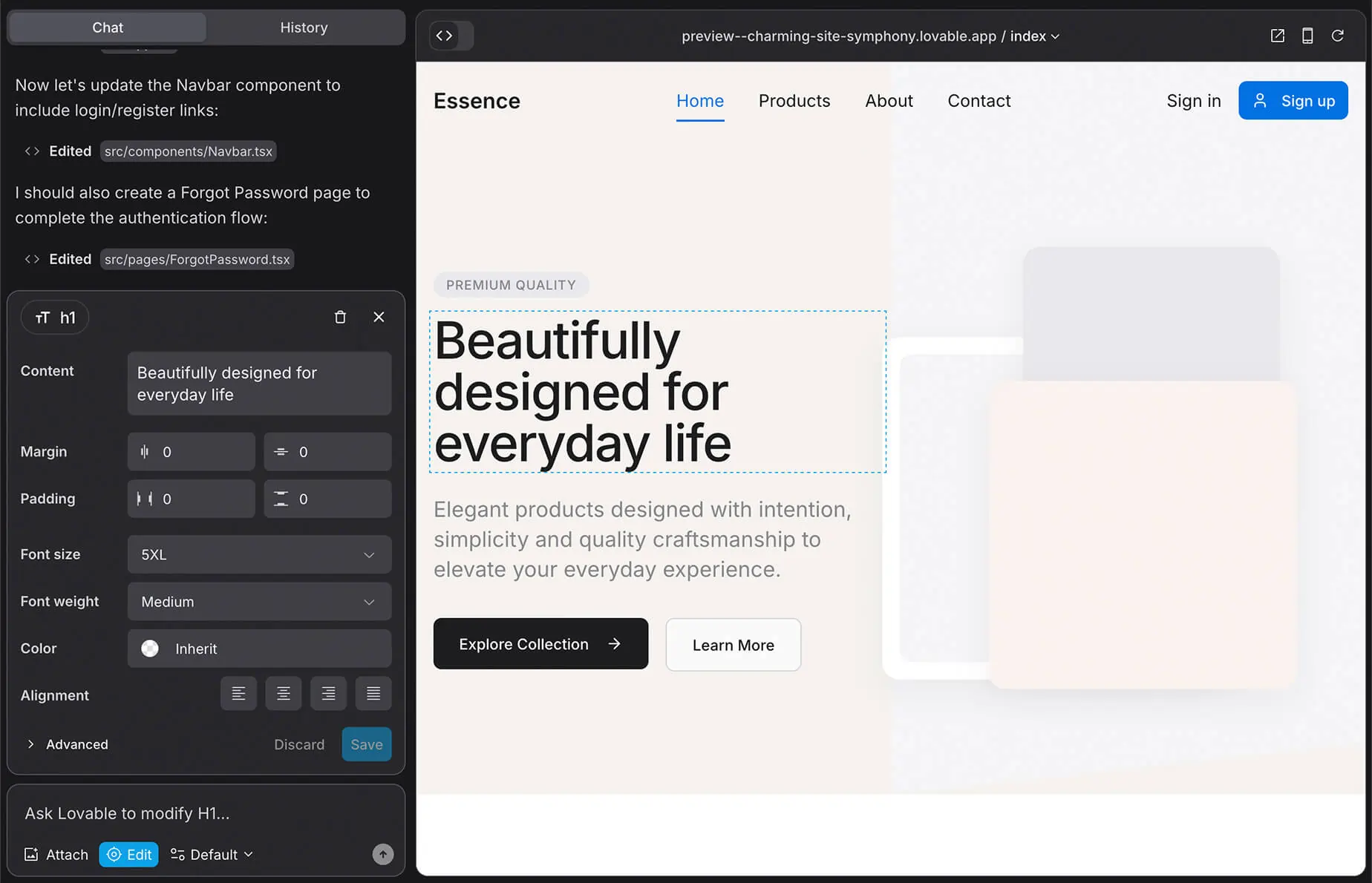 Lovable Visual Editor