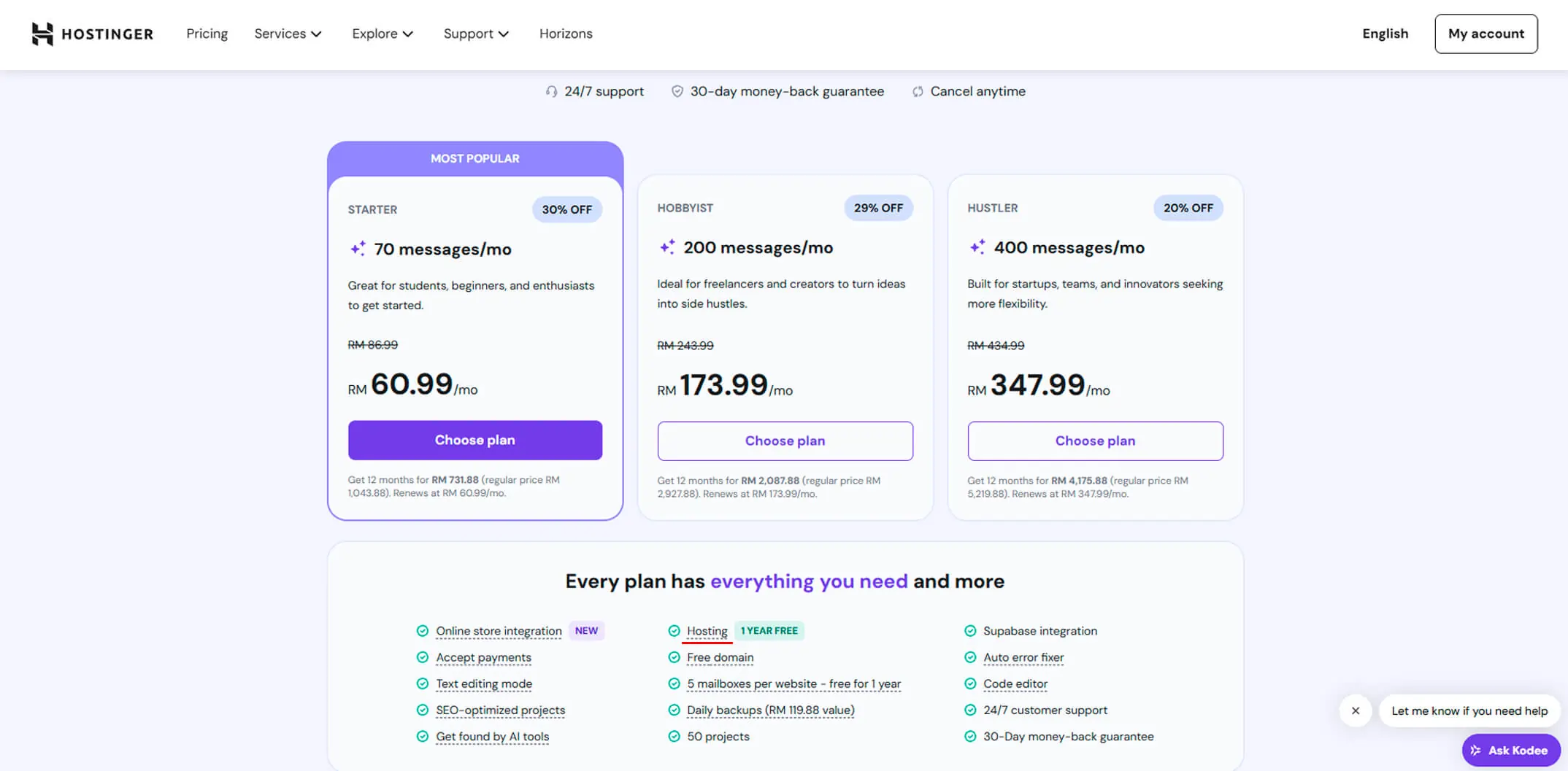 Horizons Hosting and Domain Included