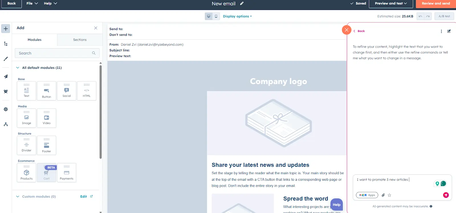 Drag and drop hubspot