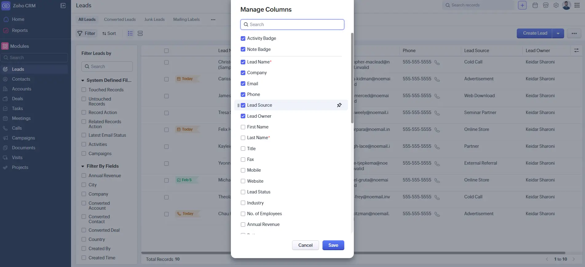 zoho crm for real estate