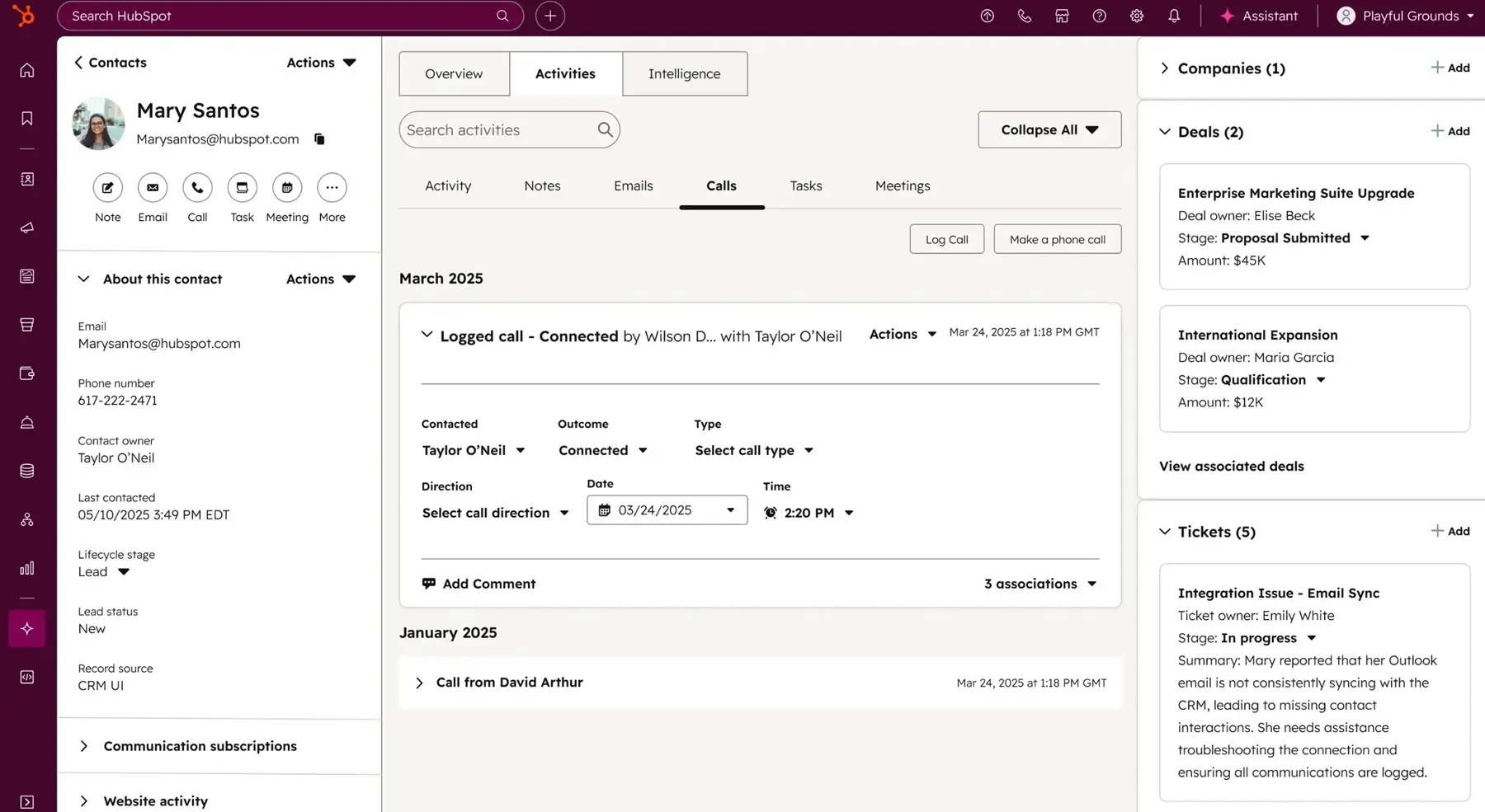 HubSpot Dashboard