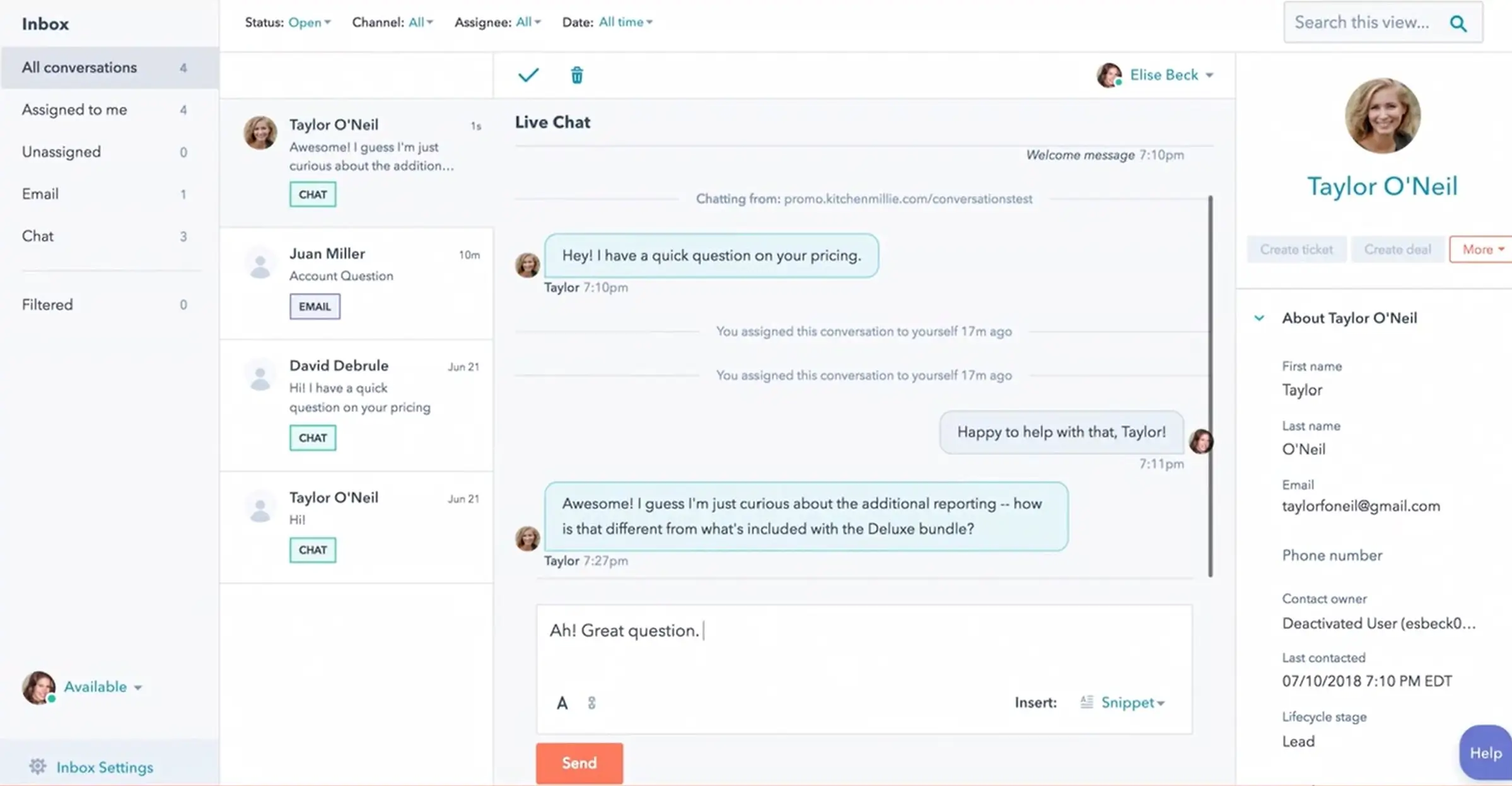 HubSpot Shared Inbox