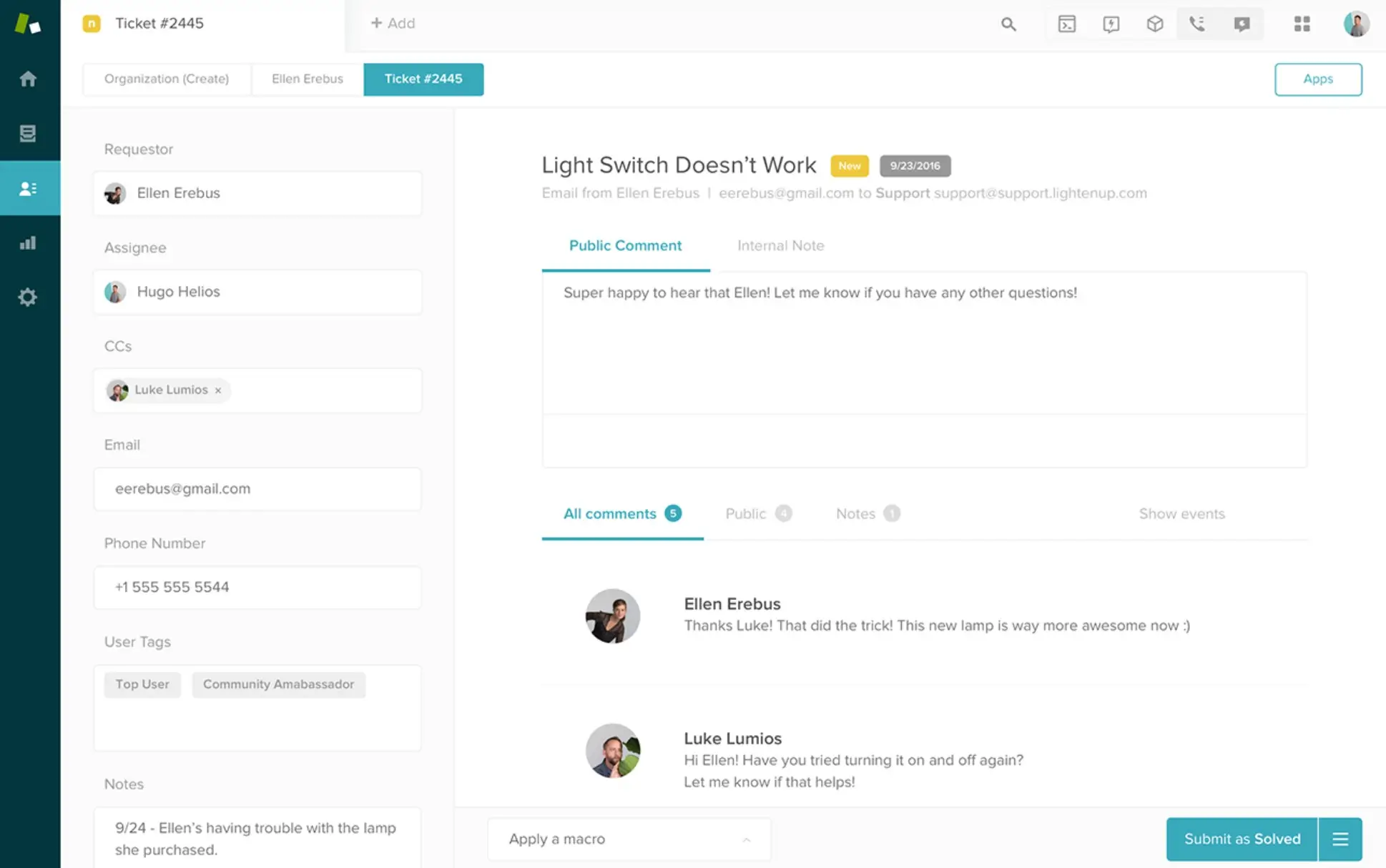 Zendesk Ticketing View